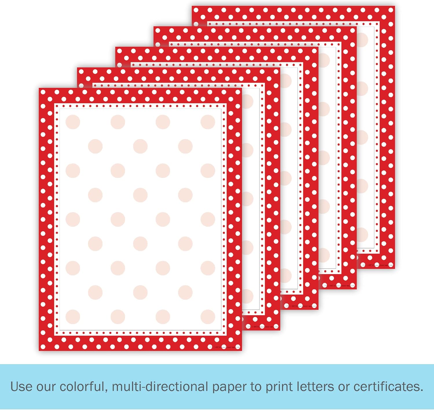 Barker Creek Red/White Dots Computer Paper, 8-1/2 x 11 Inches, 50 Sheets