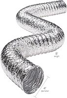 Deflecto 3-Ply 4in x 8ft Class 1 Flexible Aluminum Duct With Spring Clamps, Silver, FLXC0408
