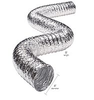 Deflecto 3-Ply 4in x 8ft Class 1 Flexible Aluminum Duct With Spring Clamps, Silver, FLXC0408