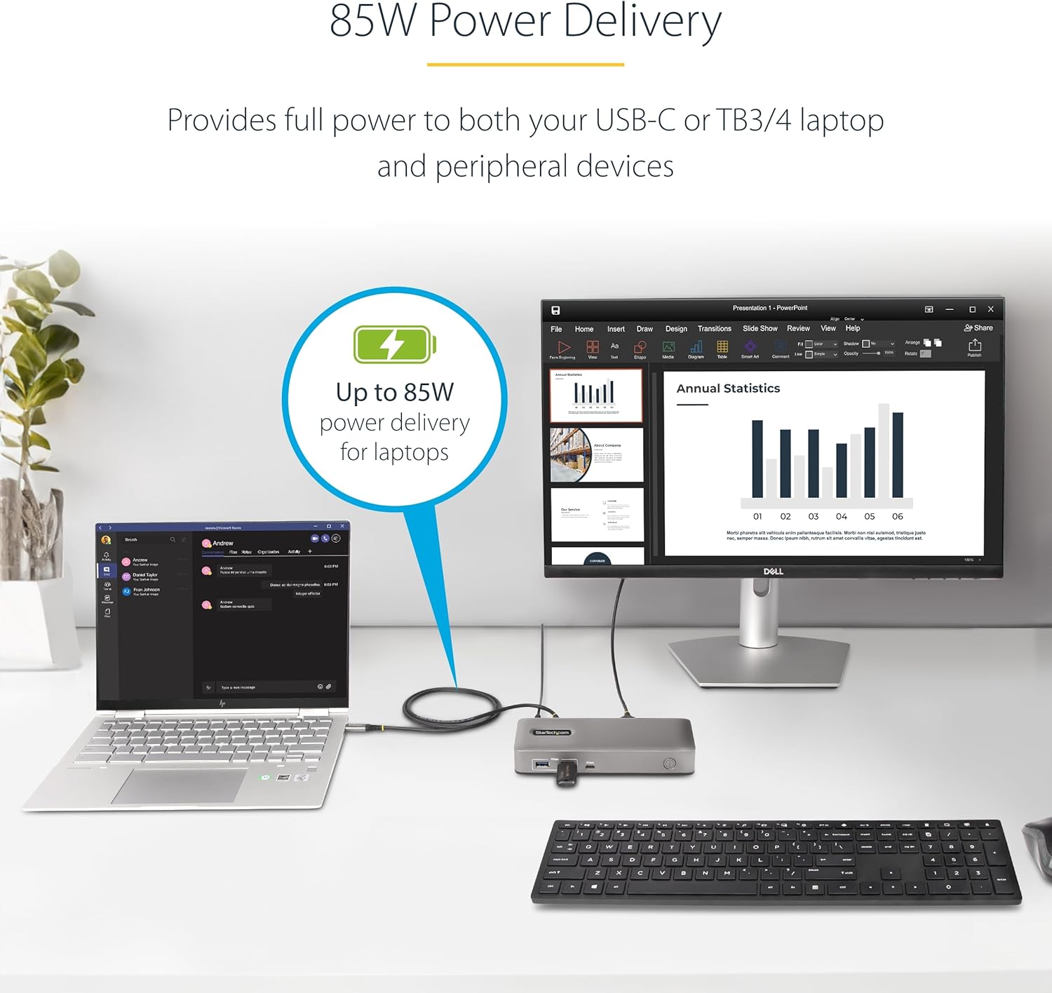 StarTech.com Dual-Monitor USB-C Docking Station, DisplayPort & HDMI or VGA