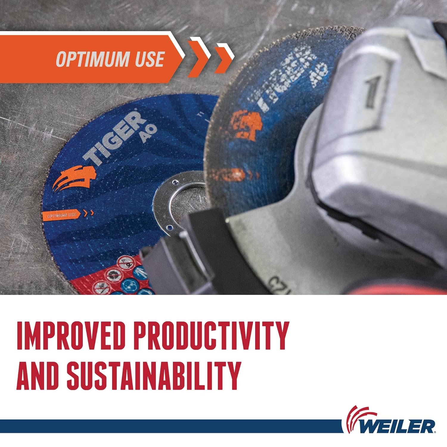 Weiler 57047 9 Inch Cutting Wheel, Tiger AO Steel/Metal Long Life Performance Cutting, 1/16" A60T Type 27 7/8" Arbor