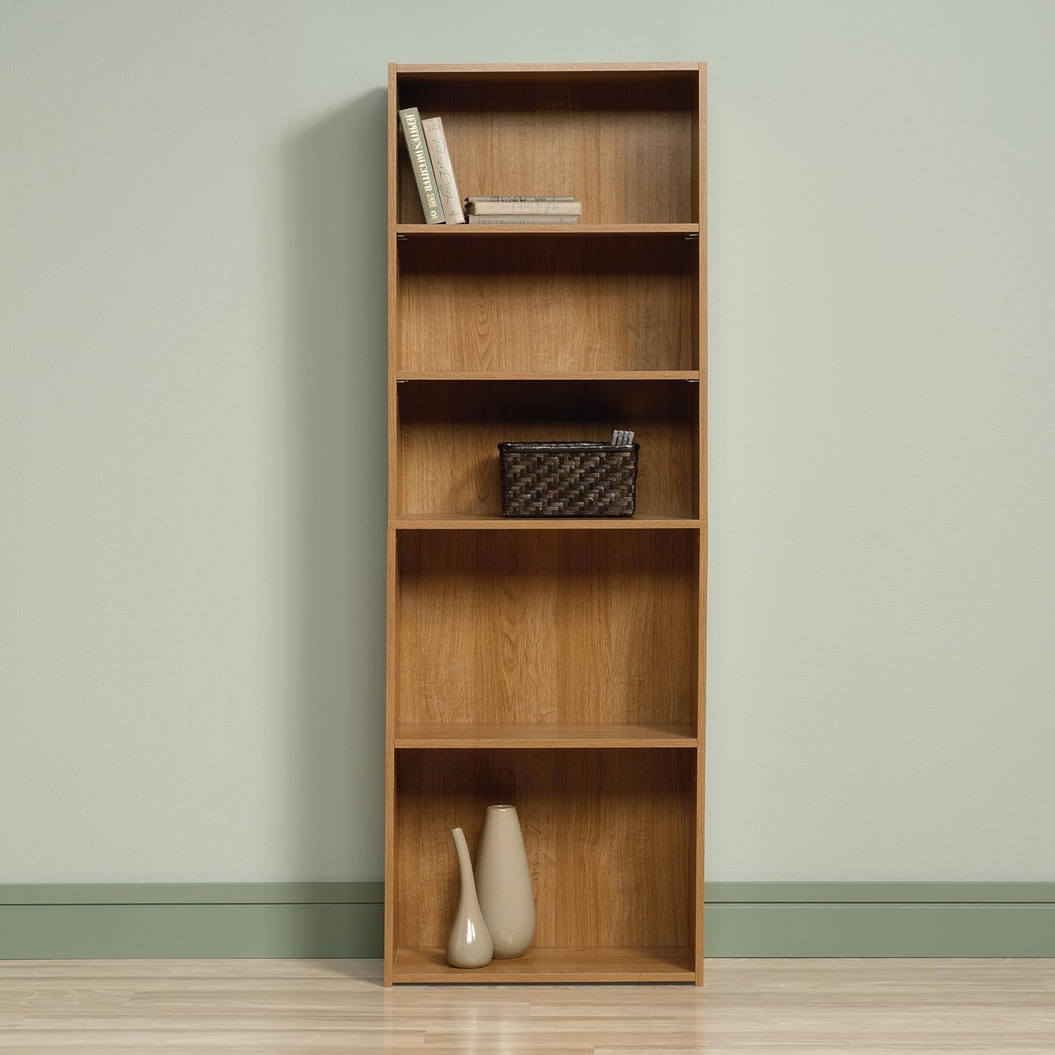 Sauder Beginnings 5-Shelf Bookcase with Adjustable Shelves
