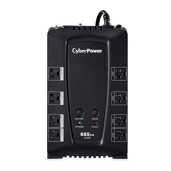 CyberPower CP685AVRG AVR UPS Battery Backup and Surge Protector, 685VA/390W, 8 Outlets, Compact, UL Certified CP685AVRG UPS System