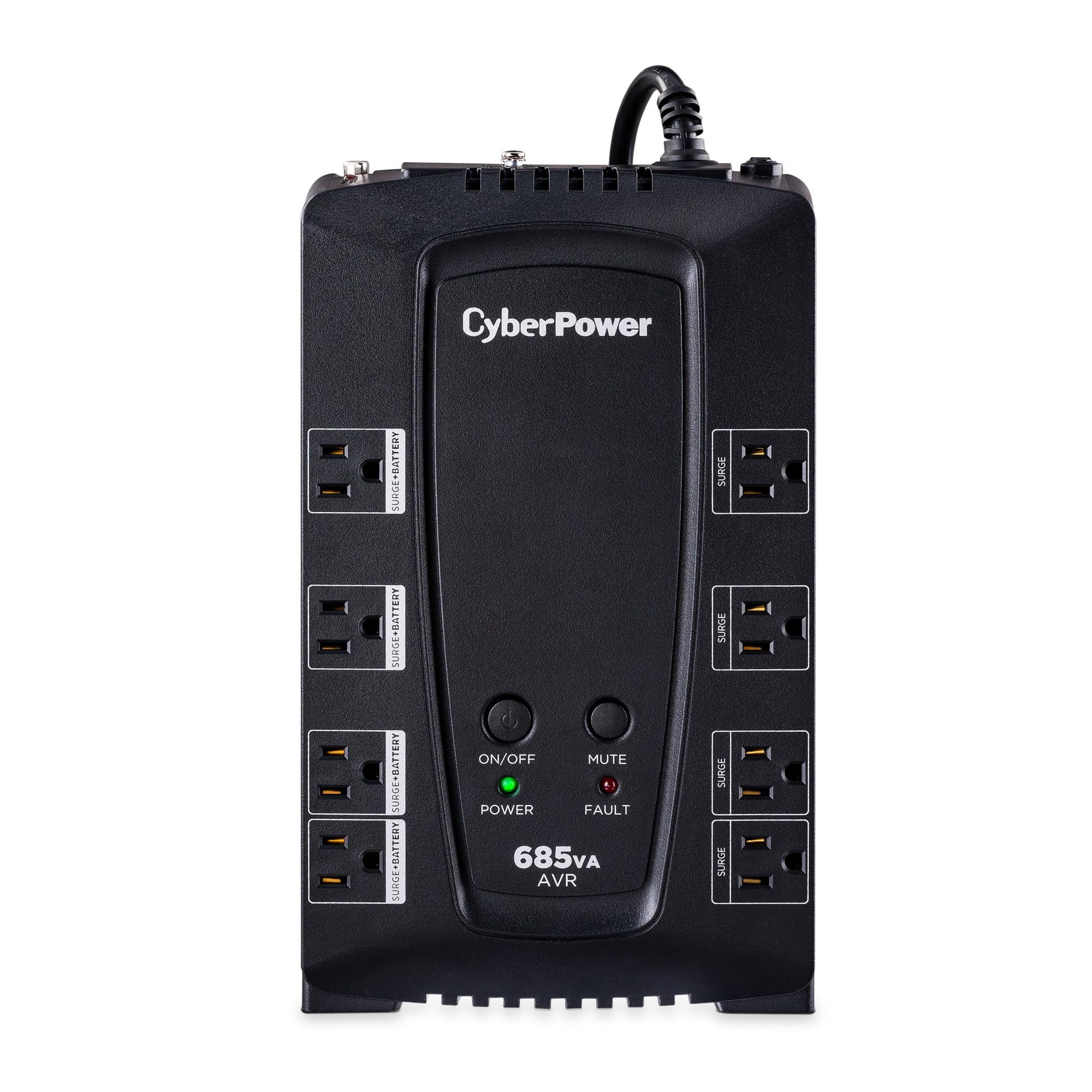 CyberPower CP685AVRG AVR UPS Battery Backup and Surge Protector, 685VA/390W, 8 Outlets, Compact
