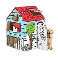 Bankers Box at Play Color in Dog Playhouse, Cardboard Playhouse for and Life Size Craft Activity for Kids and Families