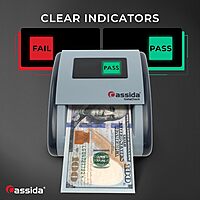 Cassida InstaCheck Small Footprint, Easy to Read Automatic Counterfeit Detector with Infrared, Magnetic and Ultraviolet Sensors, Compact and Lightweight Grey 11-3/4" x 9-1/2" Pack of 1 Pass/Fail