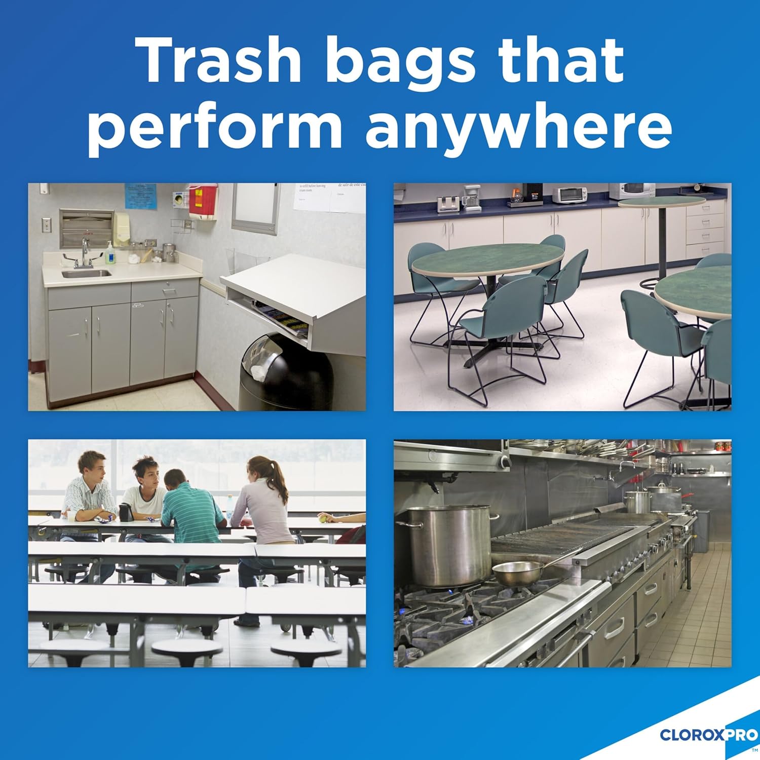 Glad Trash Bags, ForceFlex Tall Kitchen Drawstring Garbage Bags, Clorox 13 Gallon Trash Bags for Tall Trash Can