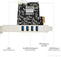 StarTech.com 4 Port USB 3.0 PCIe Card and Ethernet Adapter Bundle - 10/100/1000 Gigabit LAN PCI Express+ USB to Ethernet