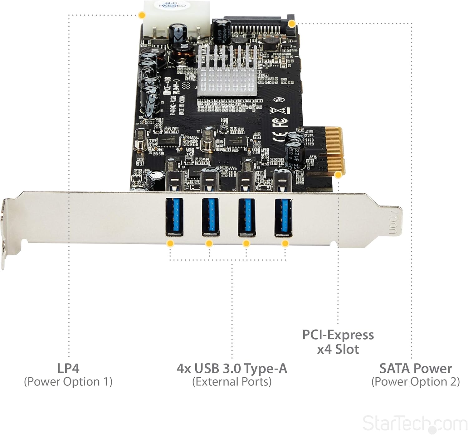 StarTech.com 4 Port USB 3.0 PCIe Card and Ethernet Adapter Bundle - 10/100/1000 Gigabit LAN PCI Express+ USB to Ethernet