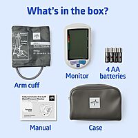 Medline Advanced Automatic Blood Pressure Monitor, Adult Upper Arm Cuff, Digital LCD Display, Stores Up To 90 Readings, Carrying Case and Batteries Included