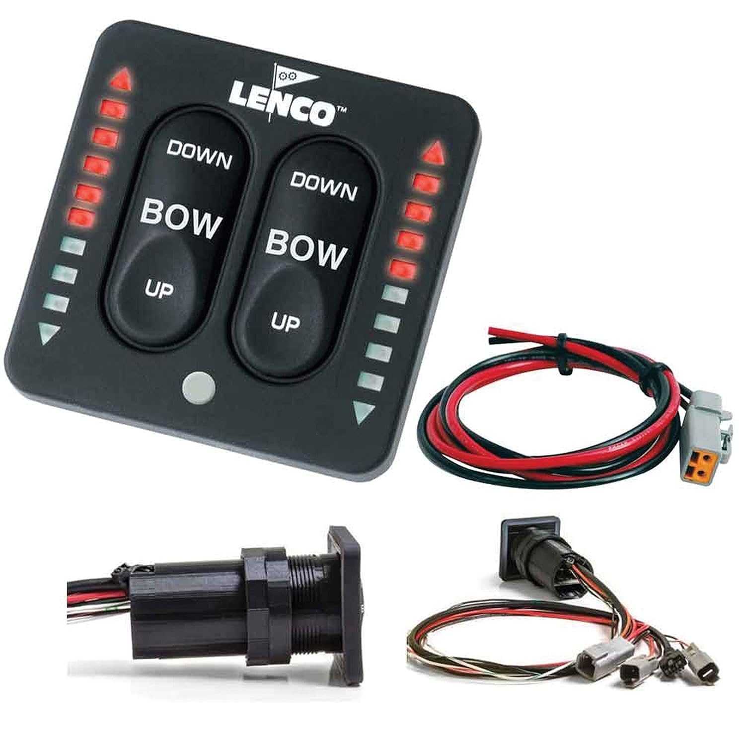 LENCO MARINE LED Indicator Integrated Tactile Switch Kit + Actuator Mounting Bracket Switch Kit + Bracket KIT