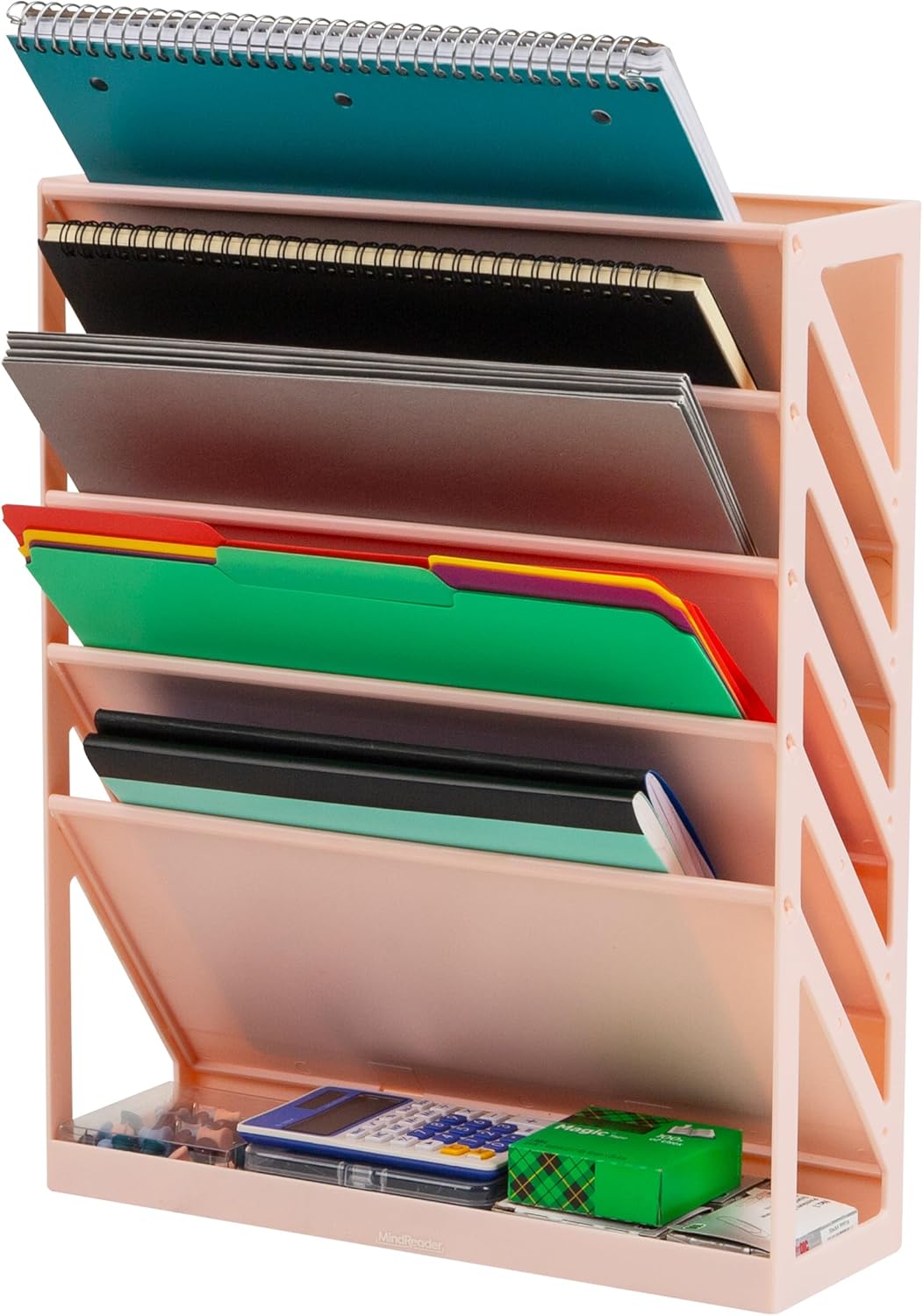 Mind Reader 5-Tier Vertical File Holder, Desktop Organizer, Wall Mount