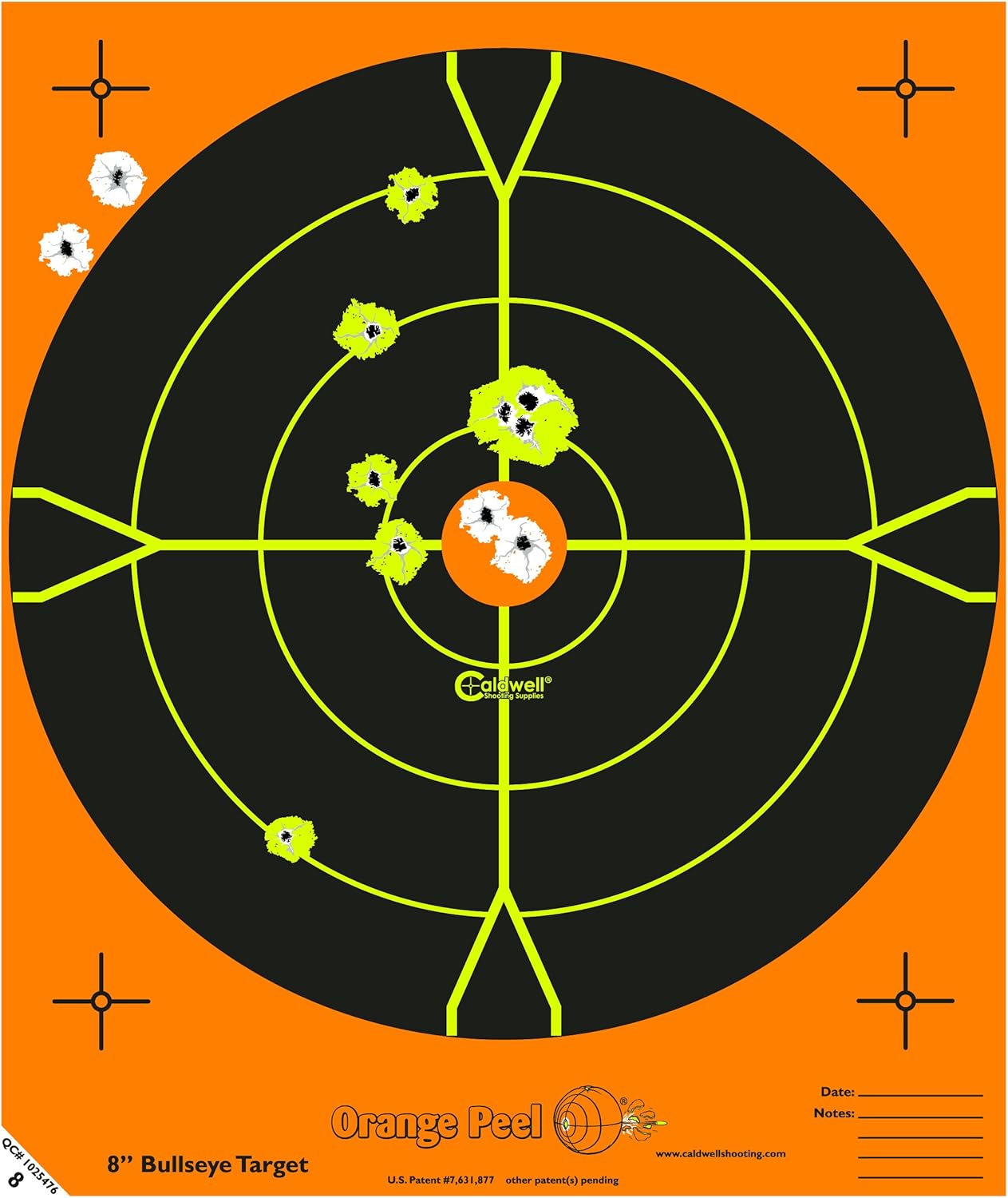 CALDWELL Orange Peel Bullseye Targets with Flake Off Material and Strong Adhesive