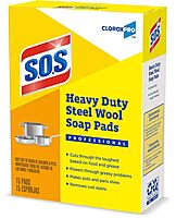 CloroxPro S.O.S Steel Wool Soap Pads, 15 Ct., Pack of 12 (Pack May Vary)