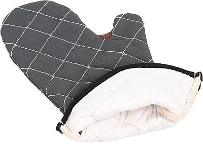 San Jamar Bestguard Oven Mitt with Reinforced Webguard Plus, Cotton, 15 Inches, Black