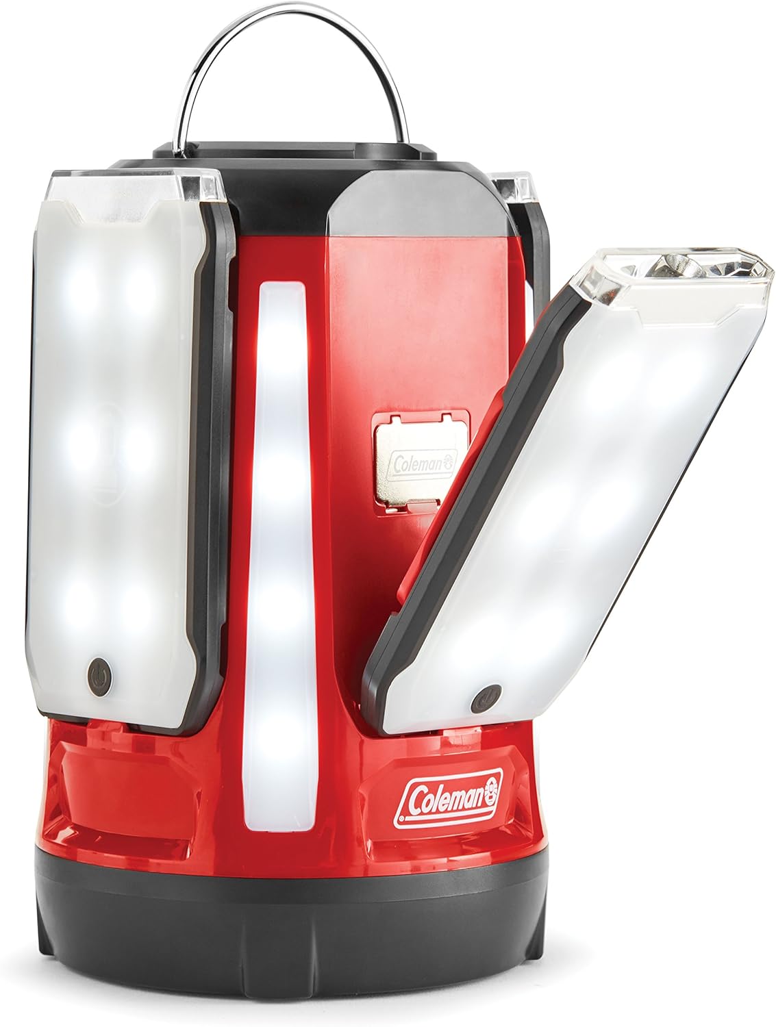 Coleman Quad Panel 800L LED Lantern, Water-Resistant Lantern with 4 Removable Magnetic Light Panels & USB Charging Port