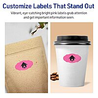 Avery Printable Oval Scalloped Labels, Sure Feed Technology, 1-1/8" x 2-1/4", Bright Pink, Print-to-the-Edge