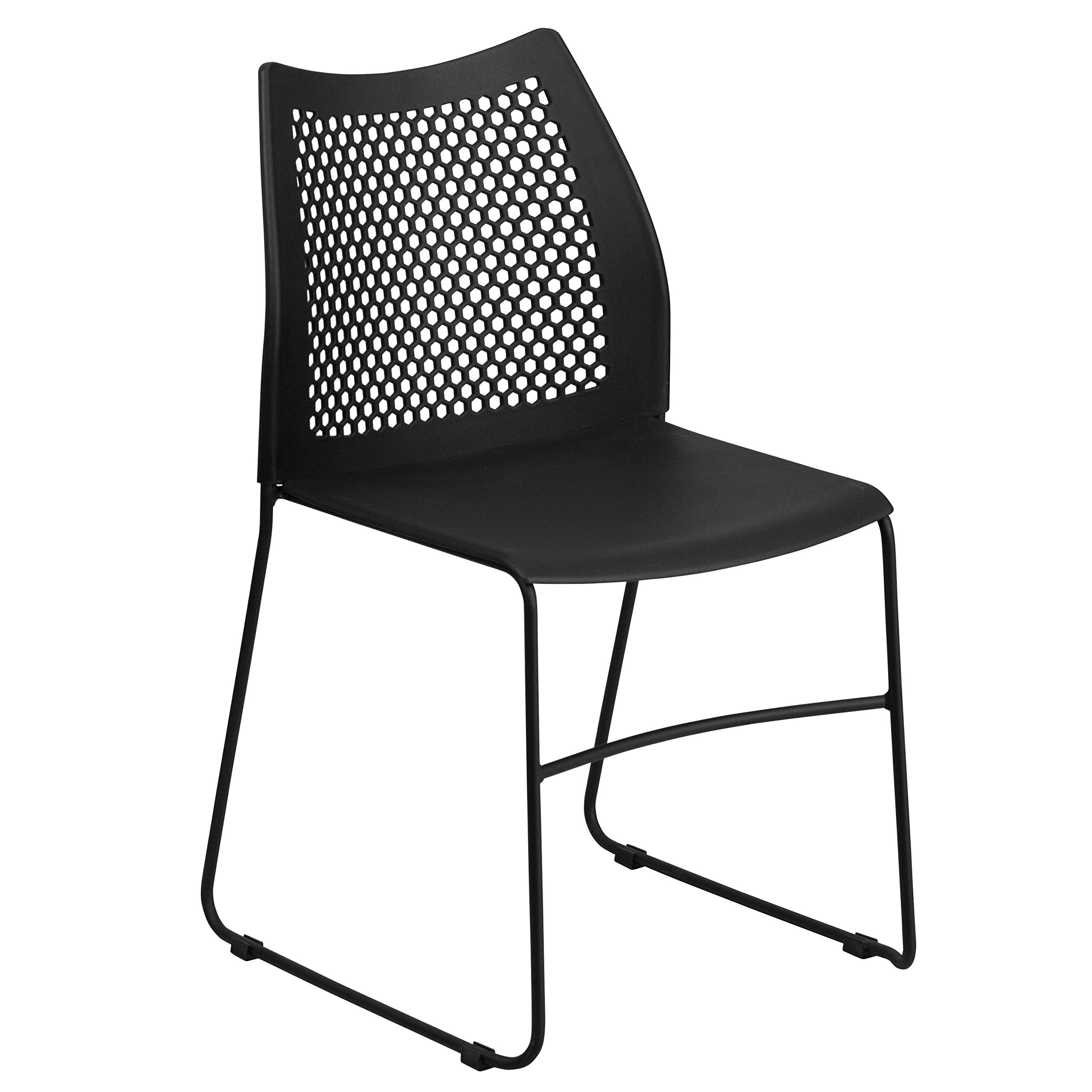 Flash Furniture HERCULES Series 661 lb Capacity Stack Chair with Air-Vent Back and Sled Base