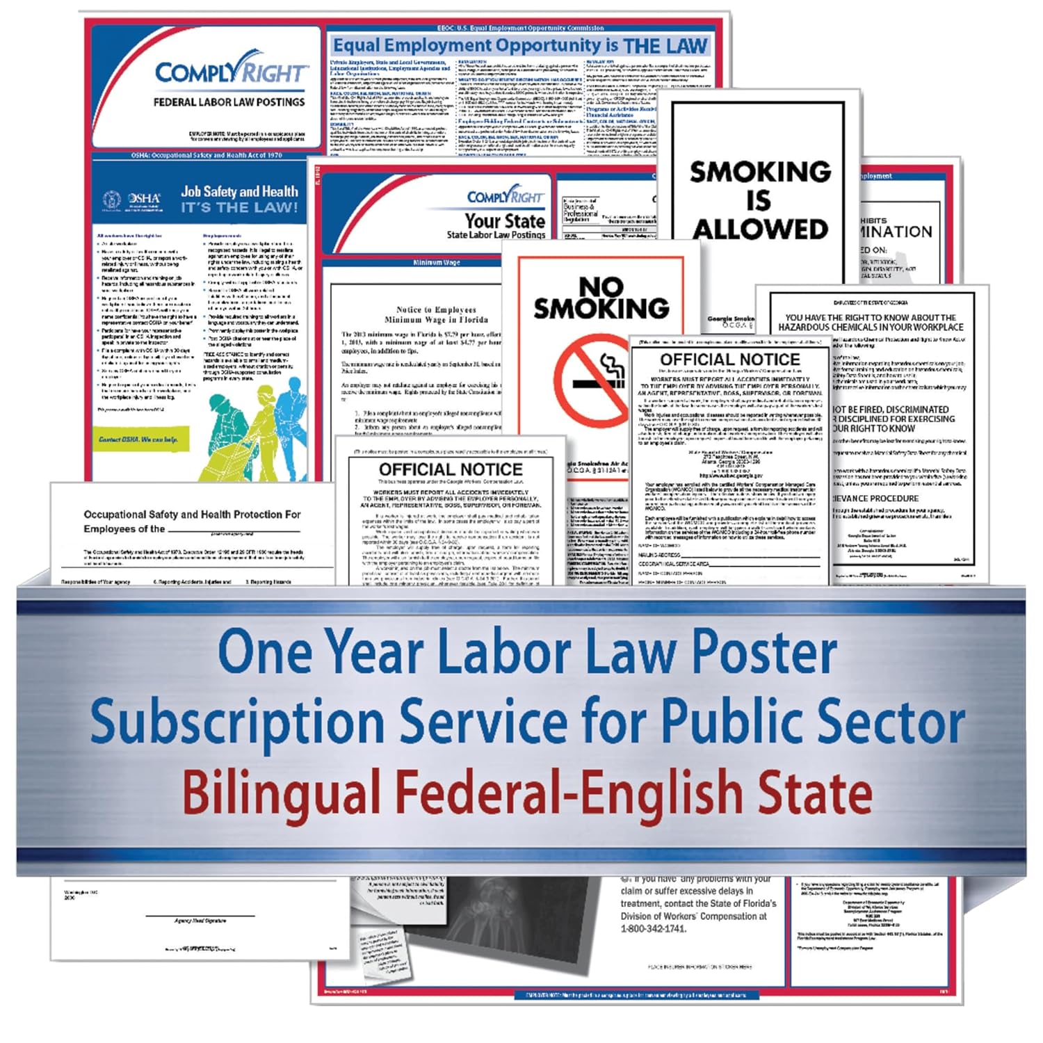ComplyRight Federal (Bilingual), State and Public Sector (English) Labor Law 1-Year Poster Service, Hawaii (U1200CBOPSECHI)