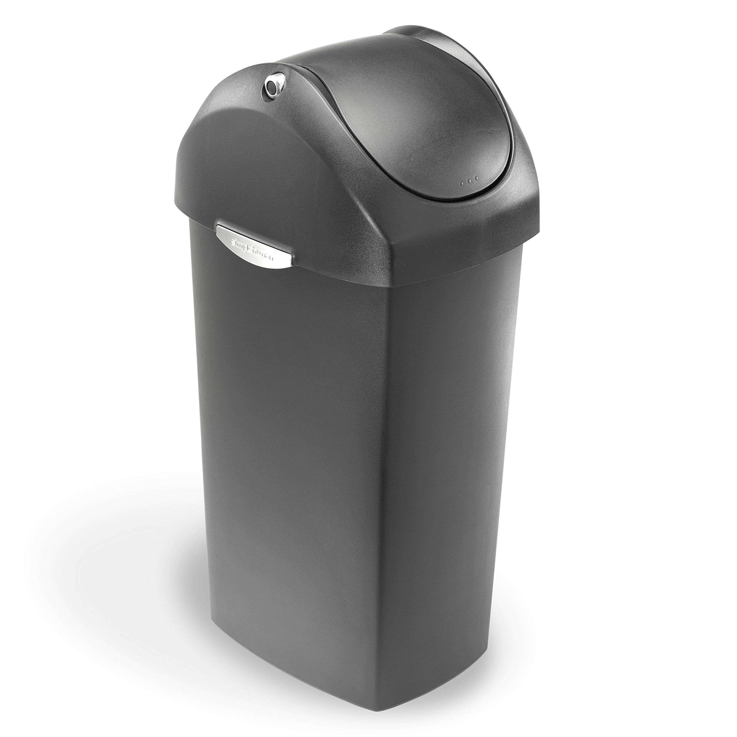 simplehuman Square Swing-Lid Plastic Trash Can
