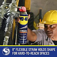 WD-40 Multi-Use Product Featuring an 8-inch Flexible Straw EZ-Reach to Help You Get to Hard to Reach Spaces to Save Time on Jobs, for Lubricating, Penetrating & Preventing Rust, 14.4 oz Spray Can