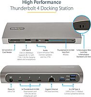 StarTech.com USB-C Docking Station for MacBook Pro/Air M1 M2 M3 M4 & Windows, Universal Dual 4K 60Hz / Single 8K Thunderbolt Dock, 96W Laptop Charging