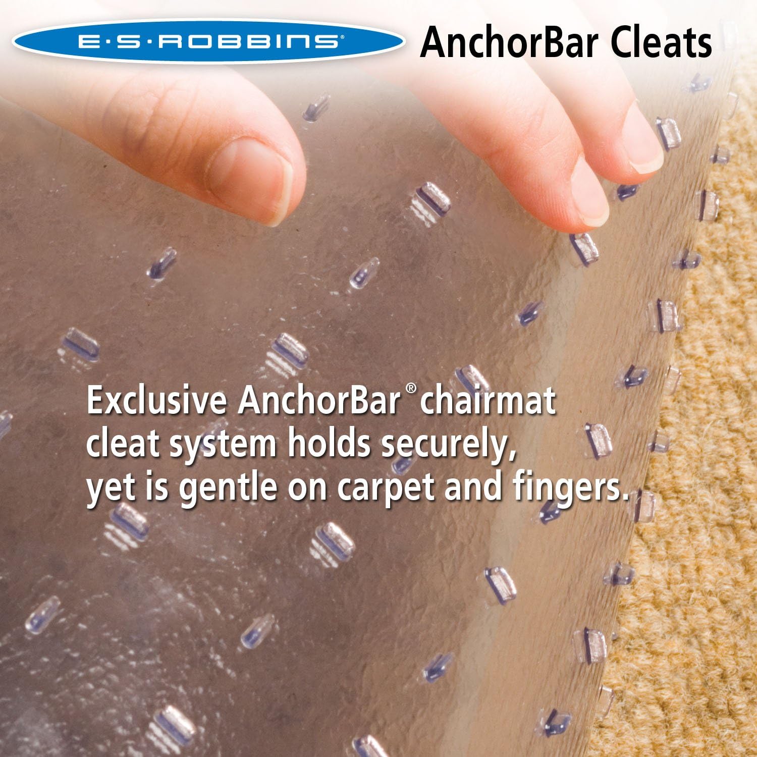 ES ROBBINS Chair Mat for Medium Pile Carpet with Lip, Crystal Edge