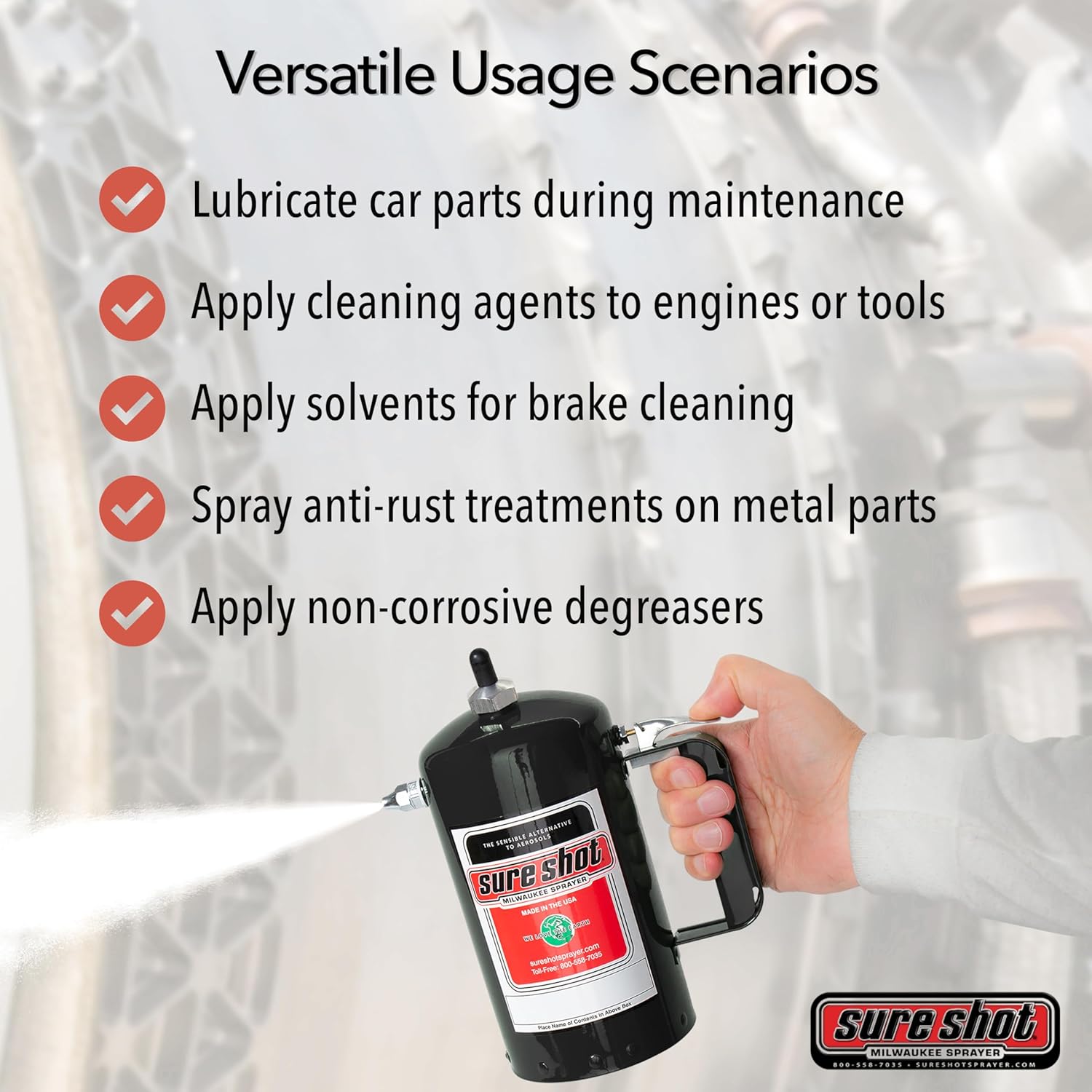 SURE SHOT A1000B 1-Quart Non Aerosol Sprayer - Refillable Pressurized Sprayer