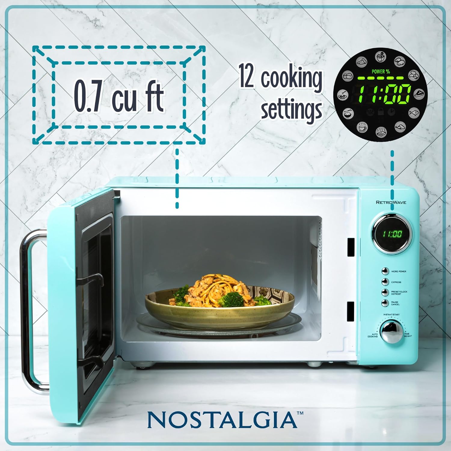 Nostalgia Retro Countertop Microwave Oven