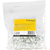 StarTech.com 100 Pack Cable Clips with Nails - Two Steel Nails - Reusable Nail-in Clamps - Brick/Drywall Cable Fasteners
