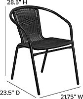 Flash Furniture Lila Rattan Stackable Indoor/Outdoor Dining Chairs