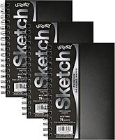 UCreate Poly Cover Sketch Book, Heavyweight, 9" x 6", 75 Sheets, Pack of 3