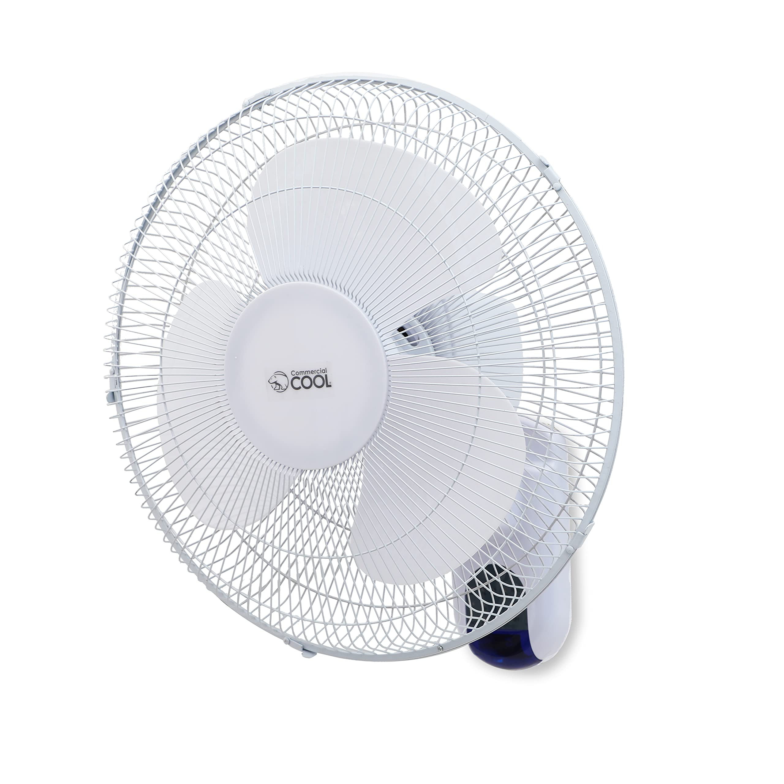 Commercial Cool 16in Adjustable Wall Fan With Remote, 18inH x 17inW x 12inD, White
