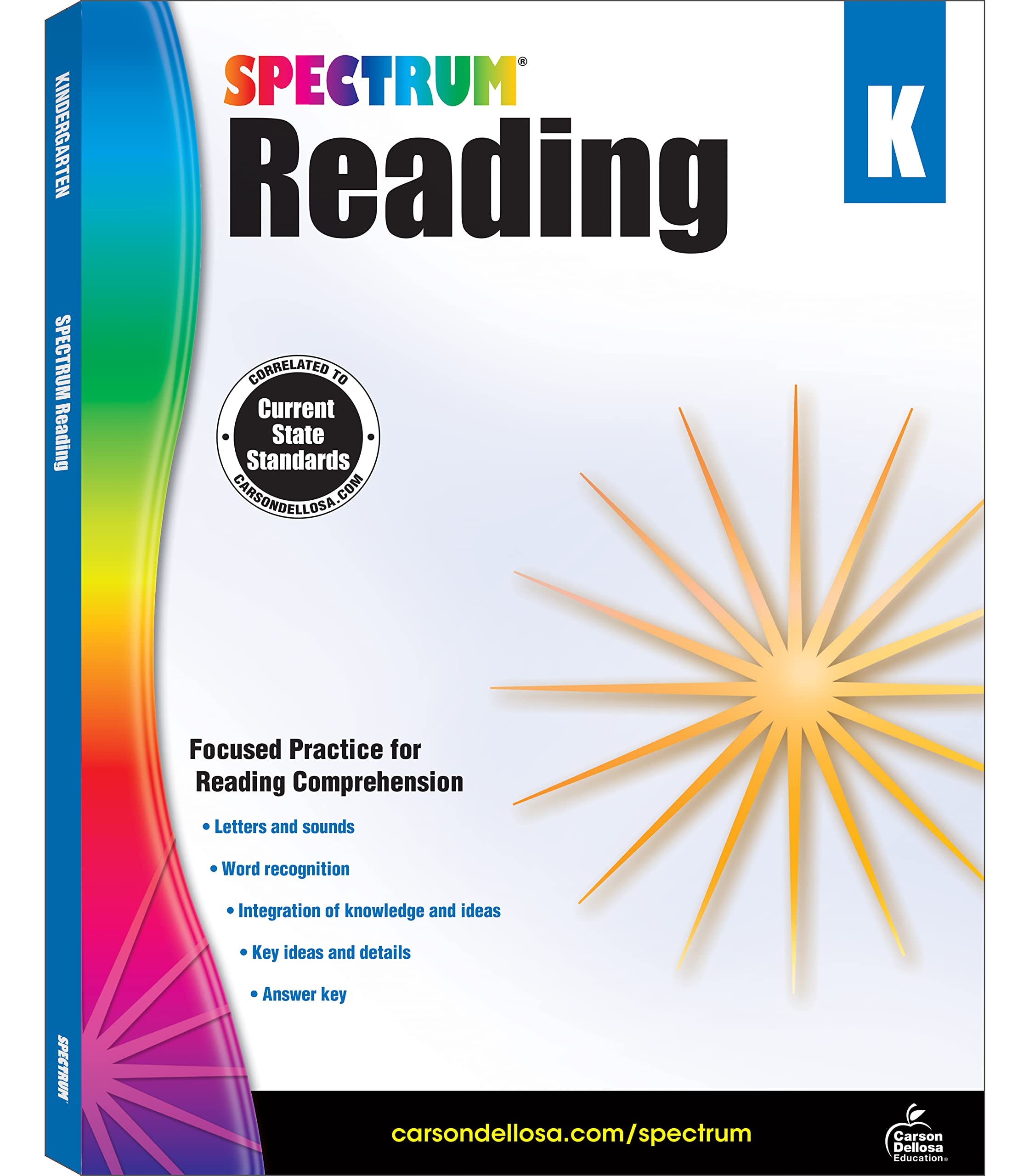 Spectrum Reading Comprehension Kindergarten Workbook, Ages 5 to 6, Kindergarten Reading Comprehension, Letters and Sounds
