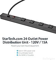 StarTech.com 24 Outlet 120V 15A Rackmount Power Strip - Power distribution strip (rack-mountable) - output connectors: 24