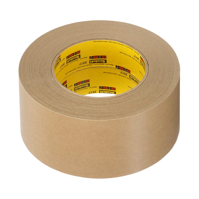 3M Flatback Tape 2517, General Purpose, Kraft Paper Backing, Immediate Initial Tack, Hand Tearable, Removes Easily