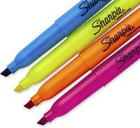 SHARPIE Pocket Style Highlighters, Chisel Tip, Assorted Fluorescent, 24 Count (6 Packs of 4)