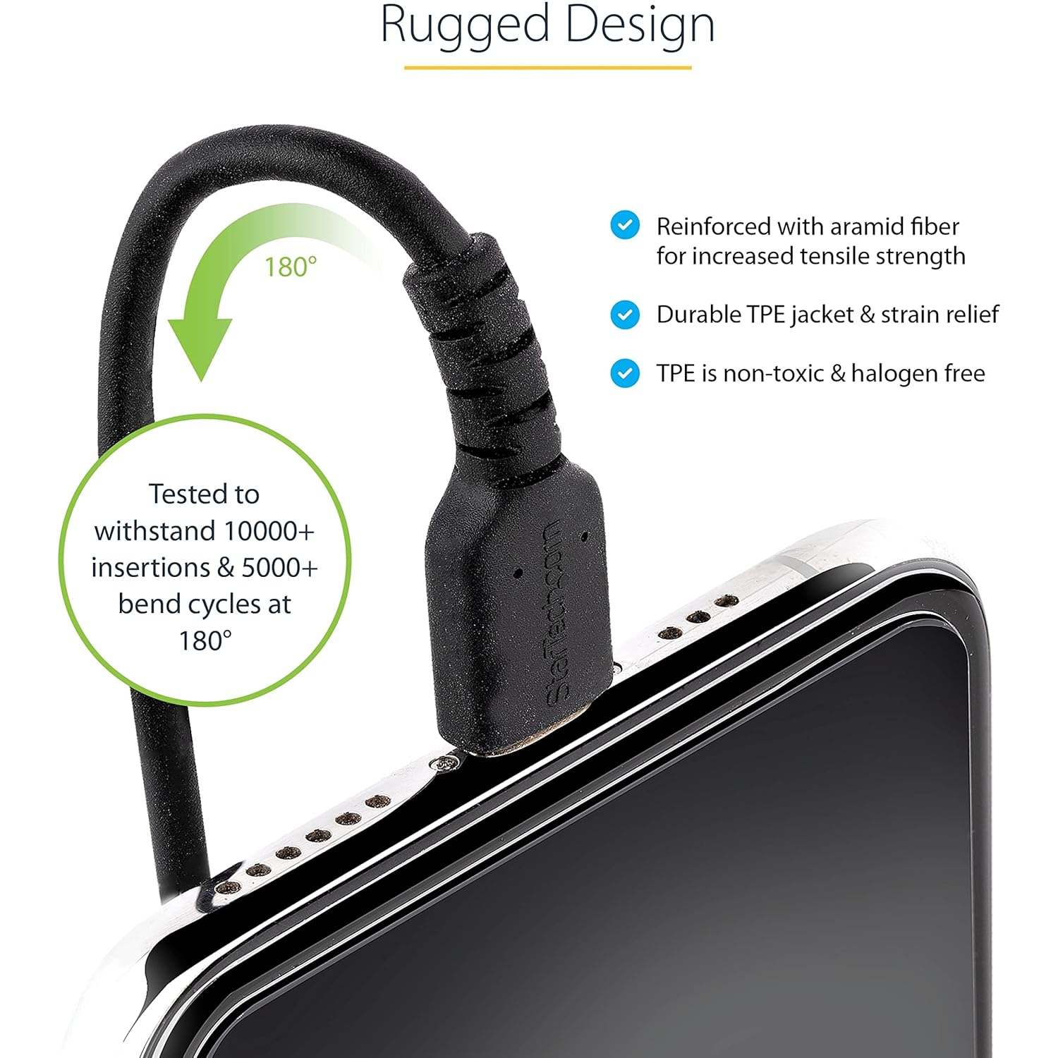 StarTech.com Coiled USB-A to Lightning Cable, MFi Certified, Durable TPE Jacket, Aramid Fiber Reinforced