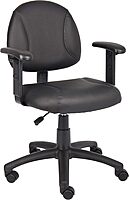Boss Office Products Posture Task Chair with Adjustable Arms in Black Adjustable Arms Chair