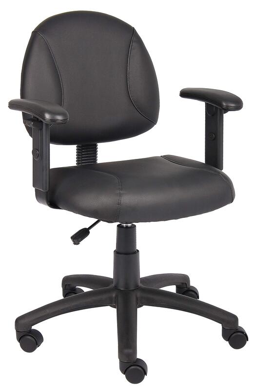 Boss Office Products Posture Task Chair with Adjustable Arms in Black Adjustable Arms Chair