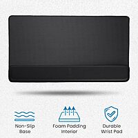OTM Essentials 22" Foam Keyboard Wrist Rest, Non-Slip Base, Lycra Exterior, Foam Padding Interior, Optimum Wrist Support, Black
