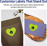 Avery Printable Bright Green Heart Labels, Sure Feed Technology, 2-9/32" x 1-27/32", Print-to-the-Edge, Laser/Inkjet