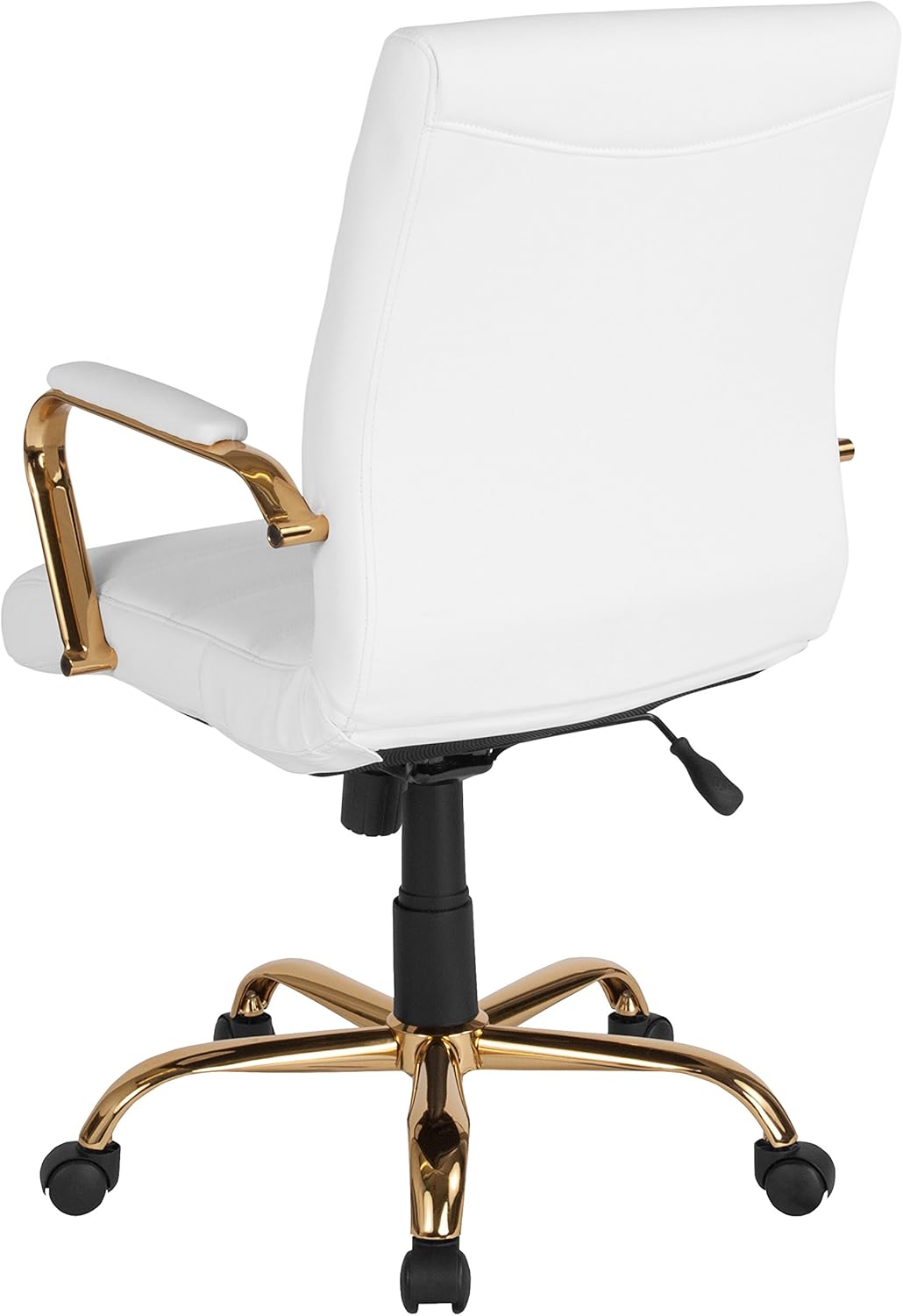 Flash Furniture Whitney Mid-Back Swivel LeatherSoft Desk Chair with Padded Seat and Armrests
