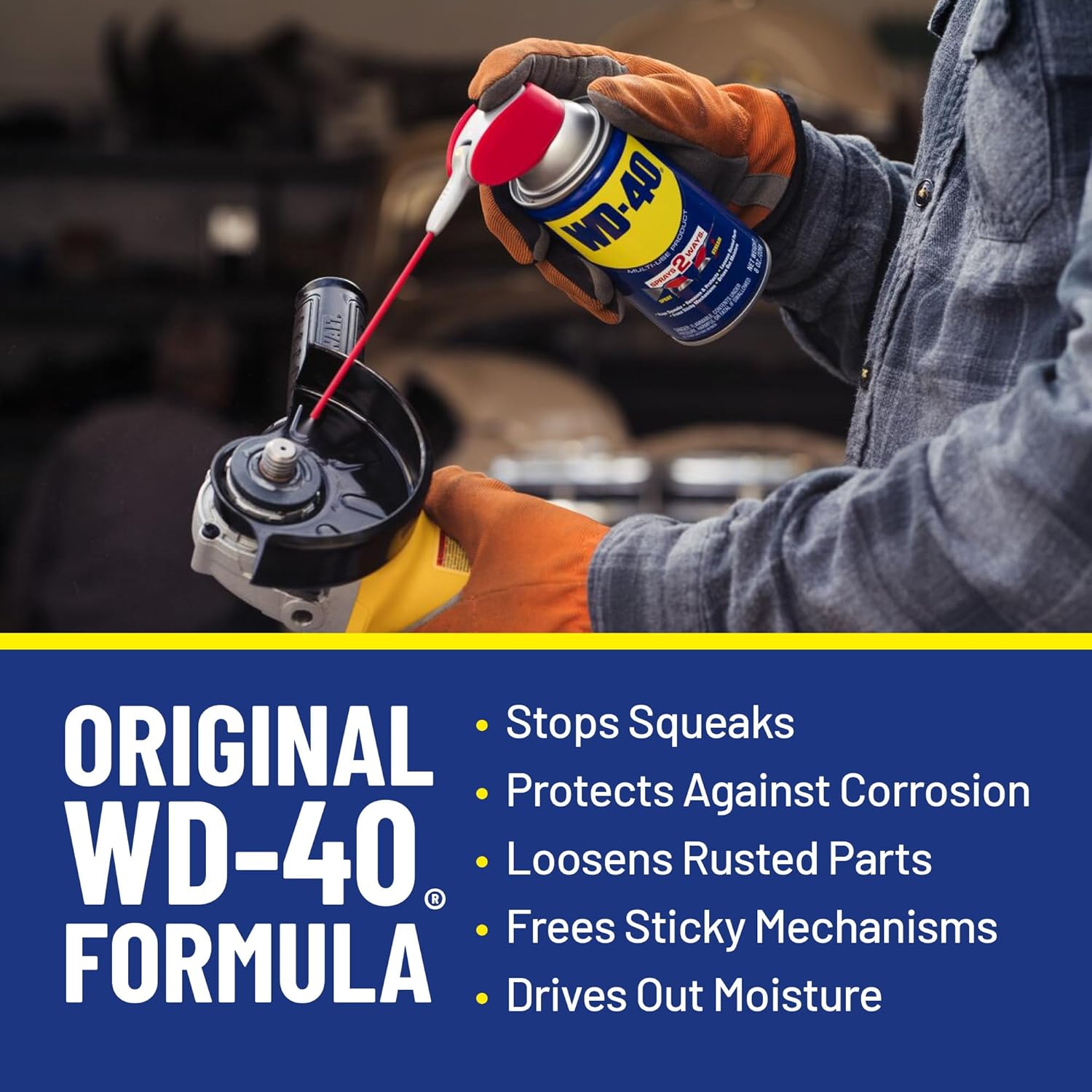 WD-40 Original Formula, Multi-Use Product with Smart Straw Sprays 2 Ways,12 OZ 1-Pack Sprays