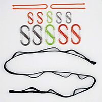 Nite Ize GearLine Hanging Organization System - Gear Ties for Camping, Hiking & Outdoor Activities - Webbing Line with S-Biner Clips & Bendable Gear Ties - Camping Gear Organization - Multicolor