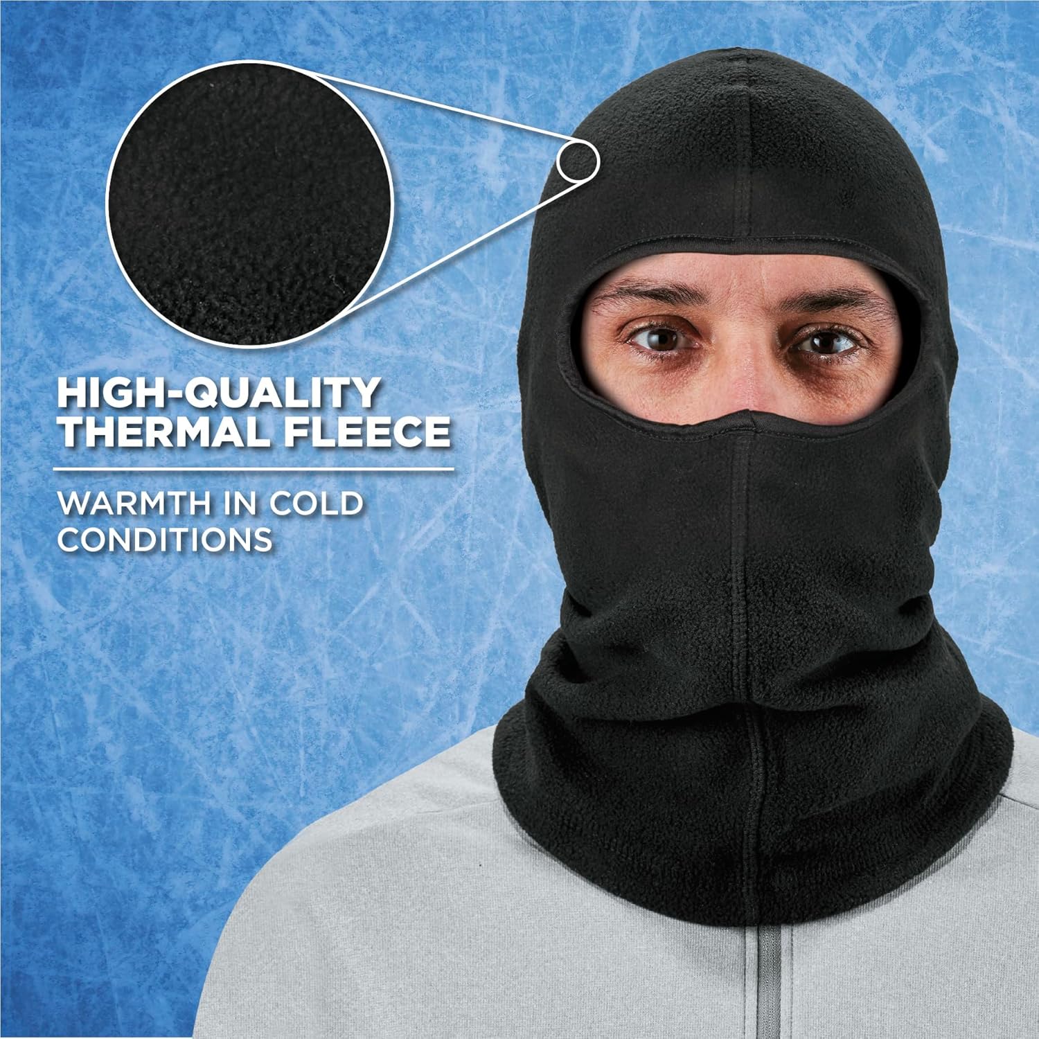 Balaclava, Winter Face Mask, Thermal Black Fleece, Ergodyne N-Ferno 6821