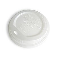 Planet+ 100% Compostable PLA Hot Cup Lid, Fits 10-20oz Hot Cups, 1000-Count Case
