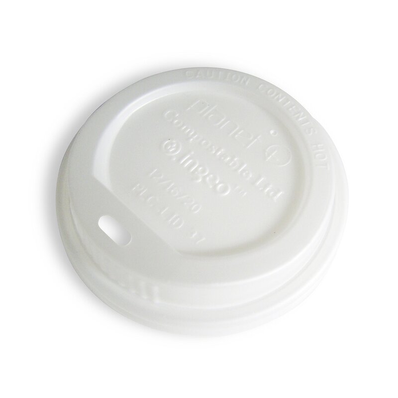 Planet+ 100% Compostable PLA Hot Cup Lid, Fits 10-20oz Hot Cups, 1000-Count Case