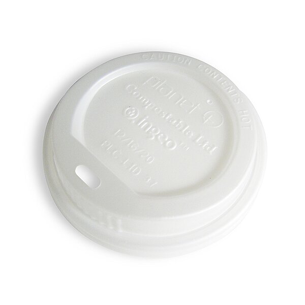 Planet+ 100% Compostable PLA Hot Cup Lid, Fits 10-20oz Hot Cups, 1000-Count Case