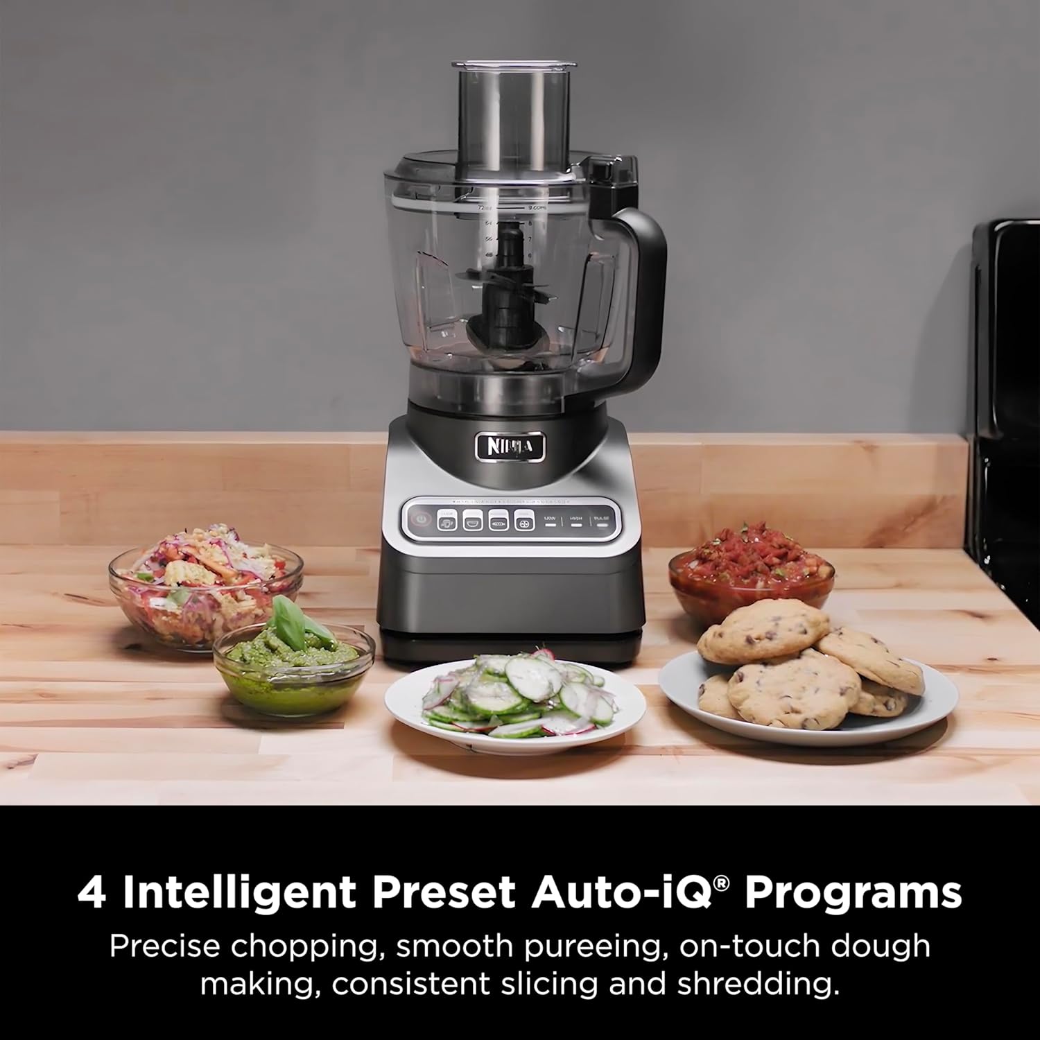 Ninja Food Processor, Professional Plus, 1000 Peak Watts, 4 Functions for Chopping, Slicing